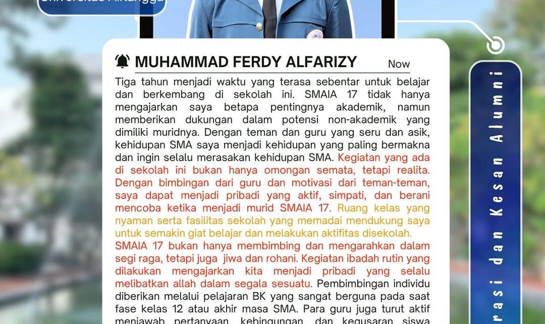 Testimoni Alumni - Muhammad Ferdy Alfarizy