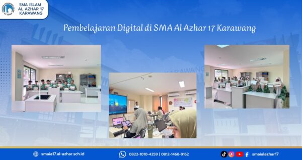 Pembelajaran digital di SMA Islam Al Azhar 17 Karawang menggunakan tablet dan smart board